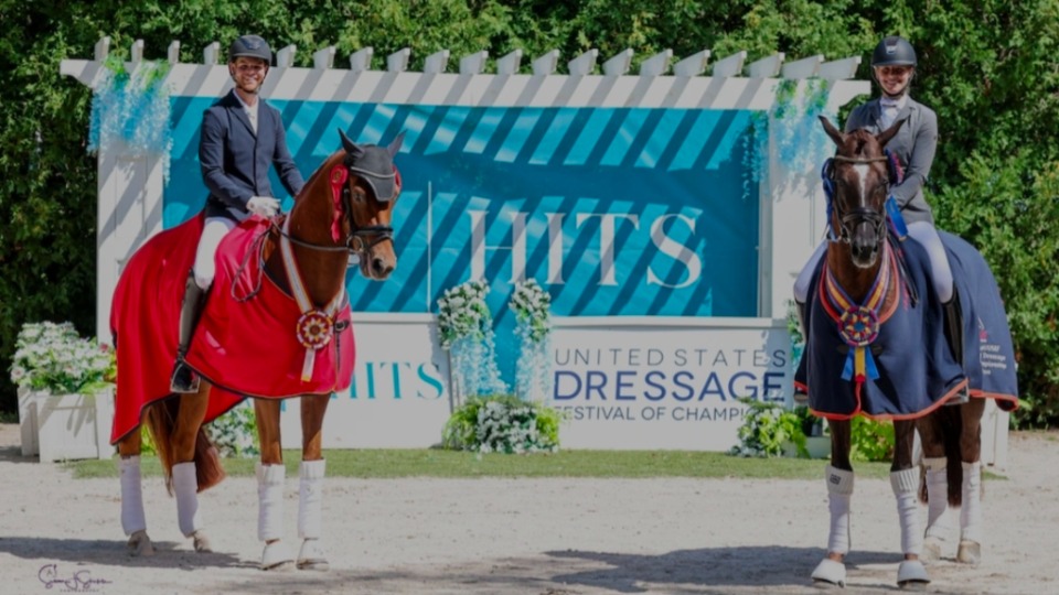 Charell Garcia en Justin Giles in Wayne Illinois tijdens nationale dressuurkampioenschap